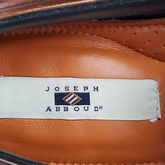 Joseph Abboud Mens 9.5 D Oliver Loafers Brown Leather Slip-On Dress Shoes - Picture 8 of 15